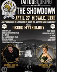 a flyer for the tattoo booking showdown in midvale, utah