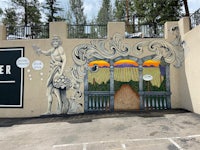 a mural painted on the side of a building